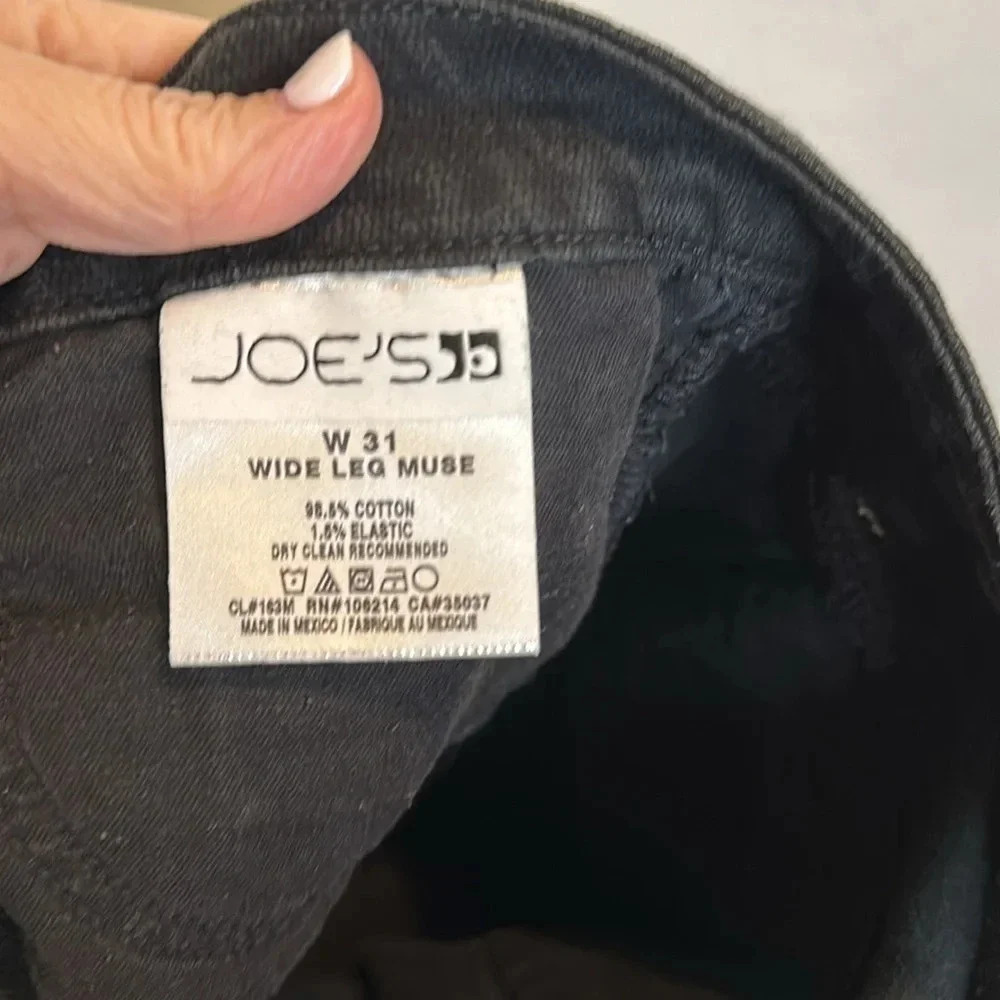 Joe's Jeans Muse Wide Leg Women's Jeans Black, size 31 - Picture 8 of 9